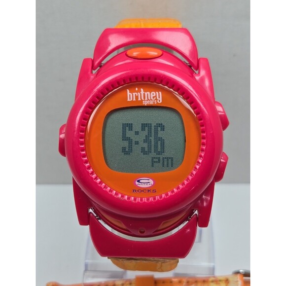 Britney Spears Watch Rocks 2000 Trendmasters Y2K Pink New Battery LCD *READ main image 16